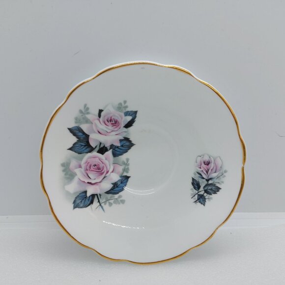 2 Vintage Tea Cups & Saucers Royal Vale & Consort - Yellow Rose White Pink Rose - Picture 13 of 16